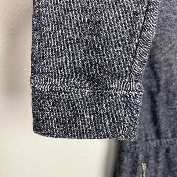 Lou & Grey Medium Long Sleeve Blue Heather Terry Knit Drawstring Waist Dress - Picture 5 of 10